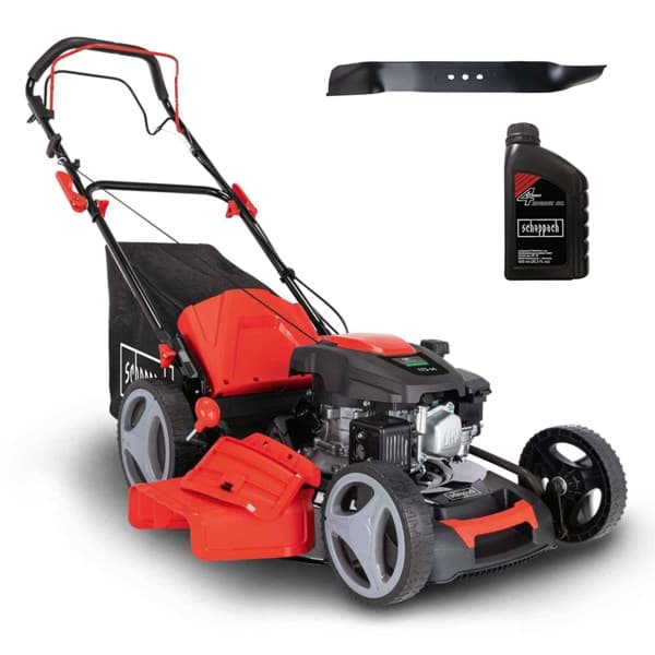 Benzinrasenmäher MS173-51 Scheppach mit Motoröl & Ersatzmesser – 51cm Schnittbreite | Radantrieb