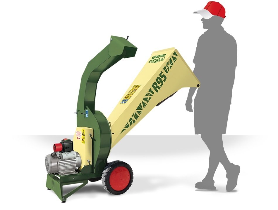 NEGRI Biohäcksler R95 / Elektro-Häcksler mit Transporträder