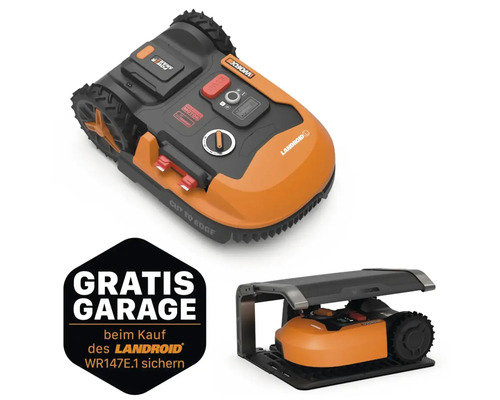 WORX 20V Akku-Mähroboter Landroid L1000 20cm/1.000 m² mit App WR147E.1, inkl. Installationsmaterial